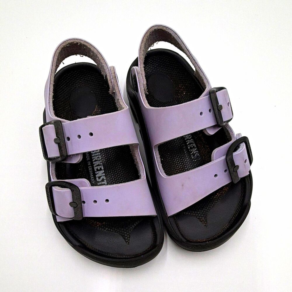 Birkenstock Milano Unisex Kids Sandals Purple/Black EU 25 US 7 Buckle